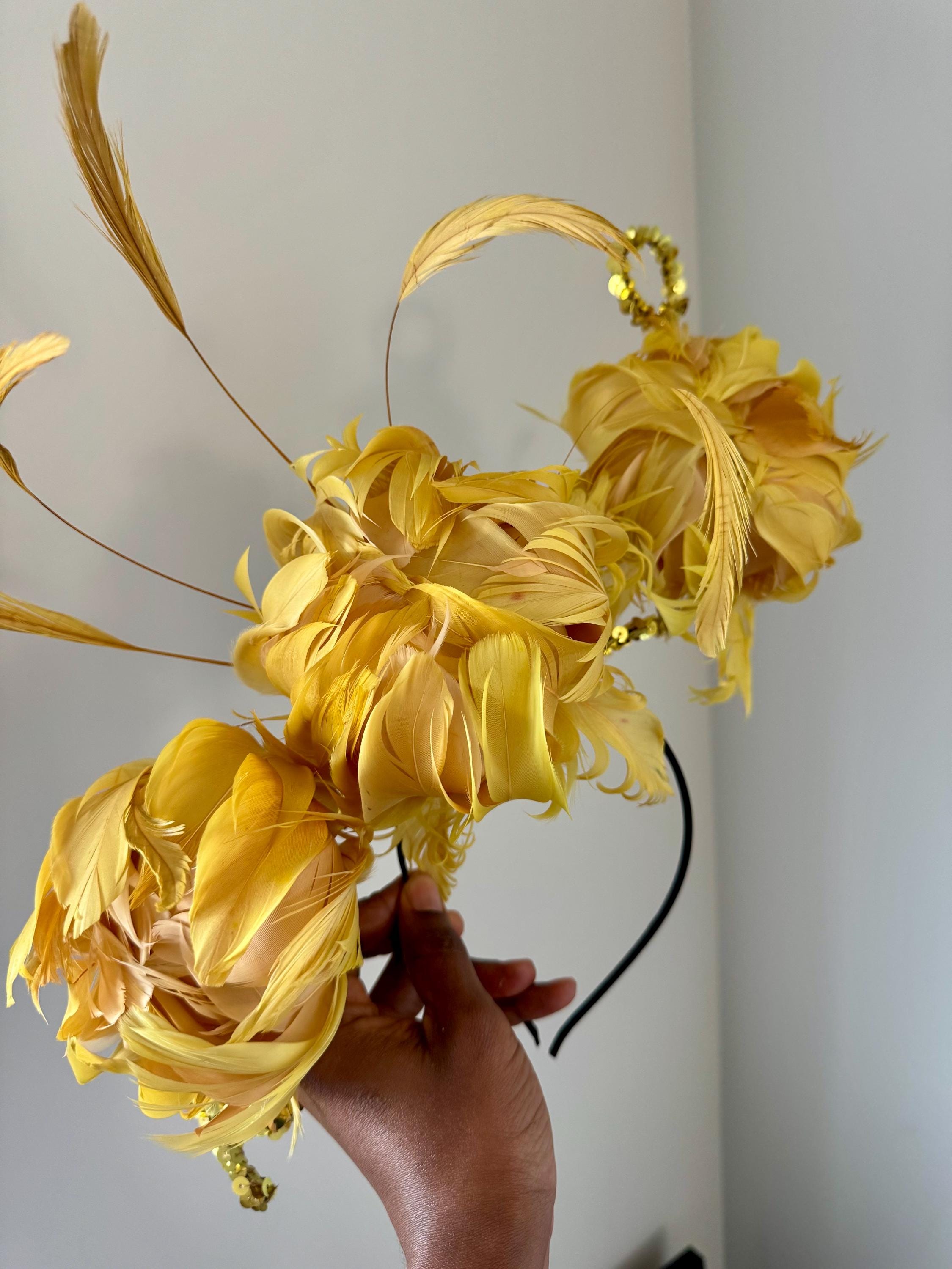 Peony Feather Flower Fascinator - Etsy display picture 1