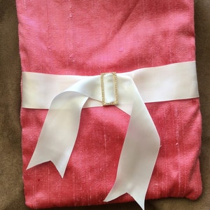 Free shipping- Smash Glass Pouch--bright pink silk dupioni