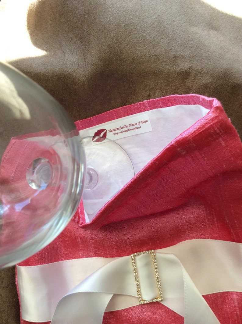 Groom's Smash Glass Pouchbright Pink Silk Dupioni Etsy