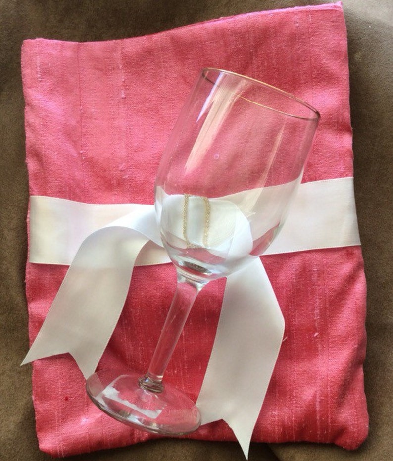Groom's Smash Glass Pouchbright Pink Silk Dupioni Etsy