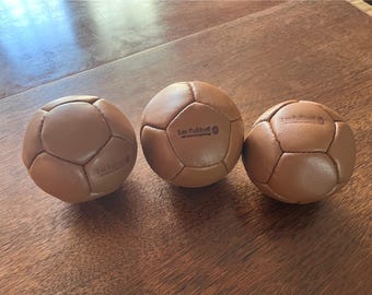 3 Fiber Stuffed Leather Mini Soccer Balls