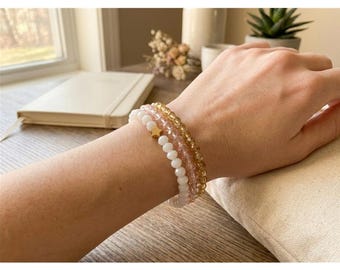 Handgjort med kärlek Sparkling Dawn stapelbart pärlarmband