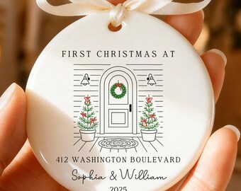 Personalized First Christmas in New Home Ornament - Custom Address & Names - Housewarming Keepsake 2025