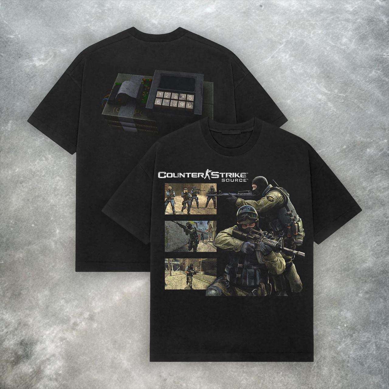 T-shirt Vintage Counter-Strike 1.6 (2003) Noir | Taille S à 5XL, Neuf Avec étiquettes, Cadeau Fan De Jeux Vidéo Rétro