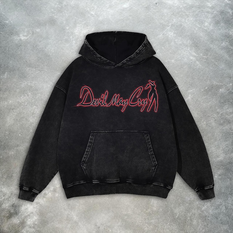 Devil May Cry Hoodie: Y2K Vintage Retro Game Oversized 100% Cotton image 3