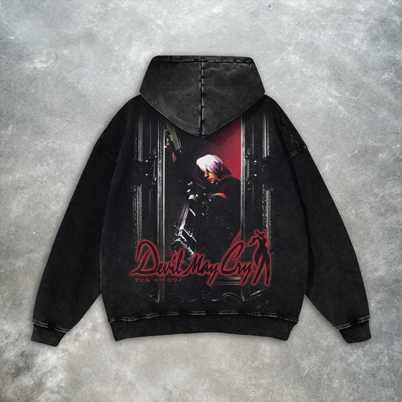 Devil May Cry Hoodie: Y2K Vintage Retro Game Oversized 100% Cotton image 2