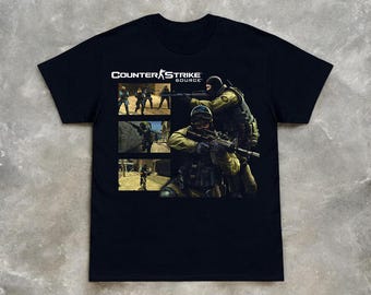 Retro Style Valve Counter Strike Source - Vintage Y2K Video Game T-Shirt - 100% Cotton Heavyweight Shirt - Grunge Streetwear Aesthetic Tee