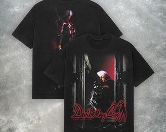 T-shirt Devil May Cry - T-shirt rétro de jeu vidéo Y2K, streetwear gothique