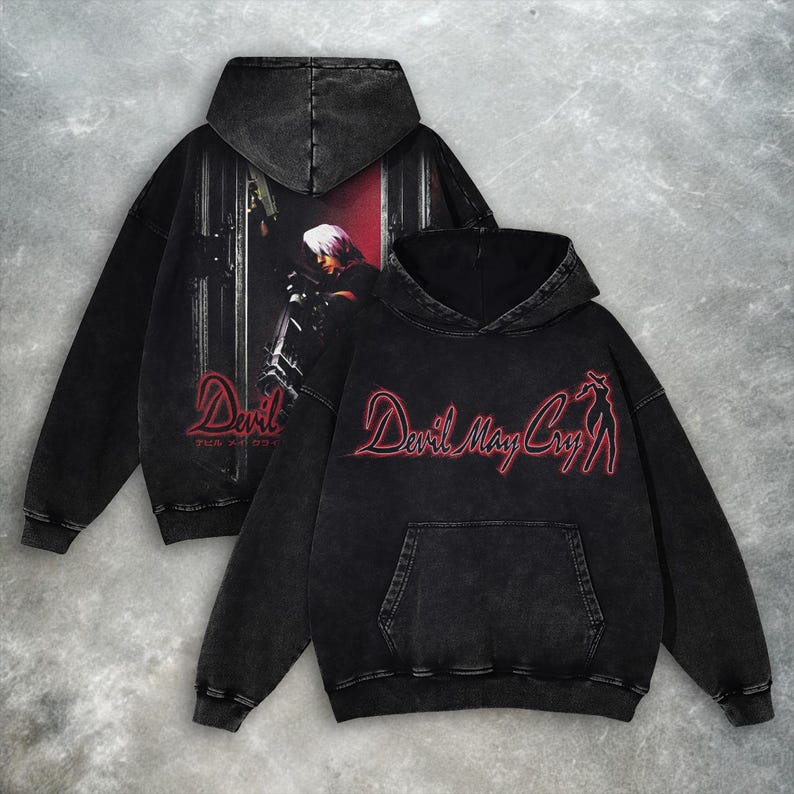 Devil May Cry Hoodie: Y2K Vintage Retro Game Oversized 100% Cotton image 1