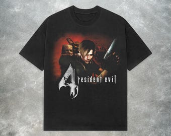 T-shirt Leon Kennedy Resident Evil 4 - T-shirt grunge rétro Y2K