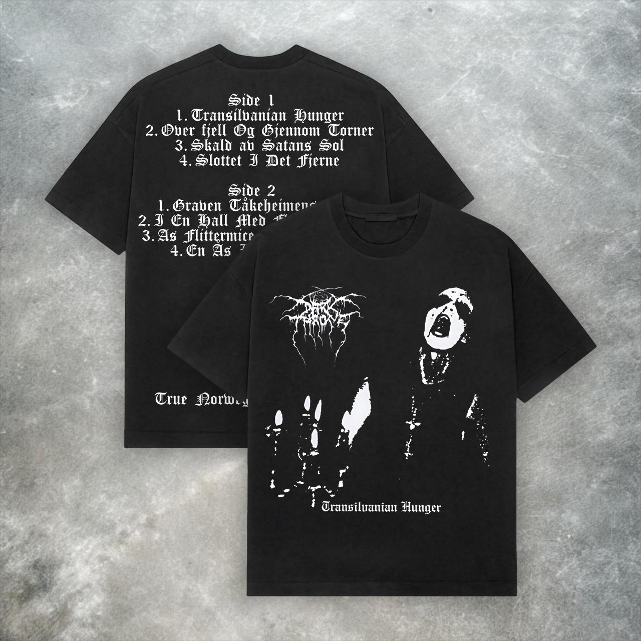 Darkthrone Transylvanian Hunger Tee – Y2K Black Metal Band 