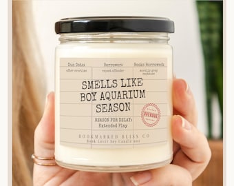 Smells Like Boy Aquarium Season Bookish Candle - Gifts For Hockey Romance Readers