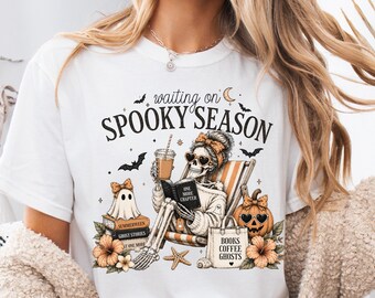 Skeleton Book Lover Shirt - Summerween Tee, Spooky Reading Season, Bookish Gifts