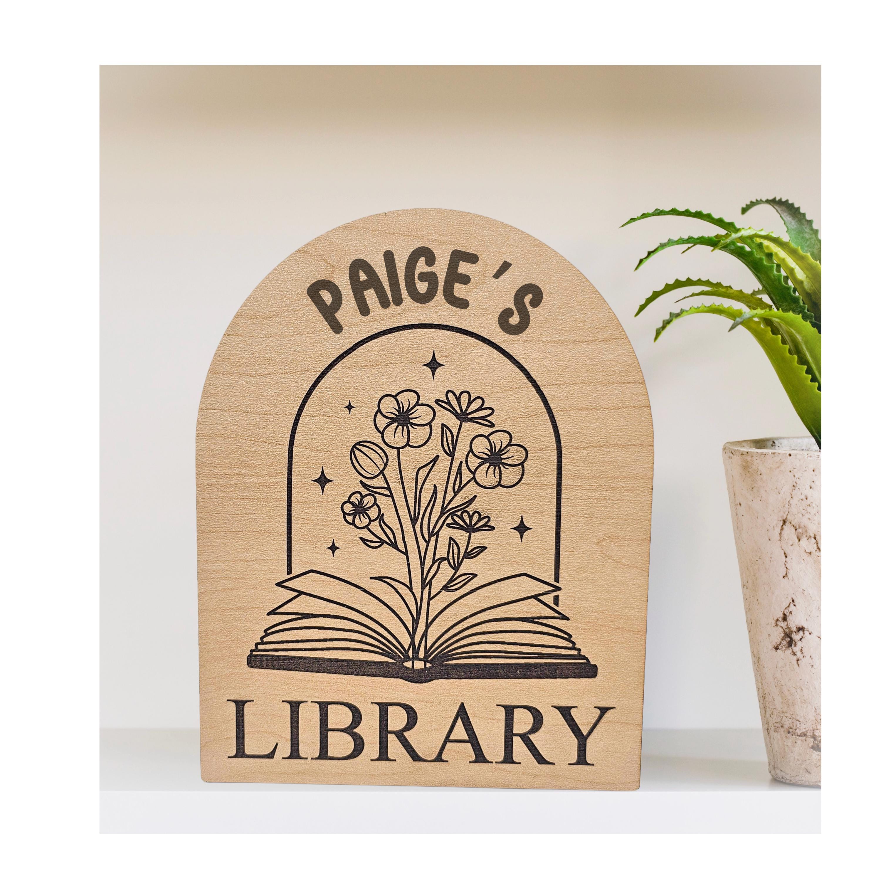 Personalized Library Sign | Custom Bookshelf Decor | Unique Book Nook Gift | Reader Gift | Bookish Decor for Book Lovers