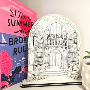 Personalized Library Sign | Bookish Library Sign | Custom Name Library Sign | Book Nook Sign | Fun Bookshelf Decor | Book Club Gift