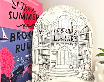 Personalized Library Sign | Bookish Library Sign | Custom Name Library Sign | Book Nook Sign | Fun Bookshelf Decor | Book Club Gift