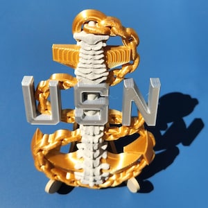 US Navy Chief, Senior Chief or Master Chief Anchors with Backbone of the Navy
