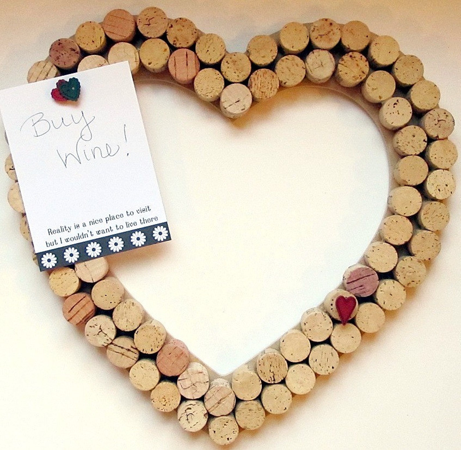 Heart Wine Cork Wall Decor and Bulletin Board | Etsy
