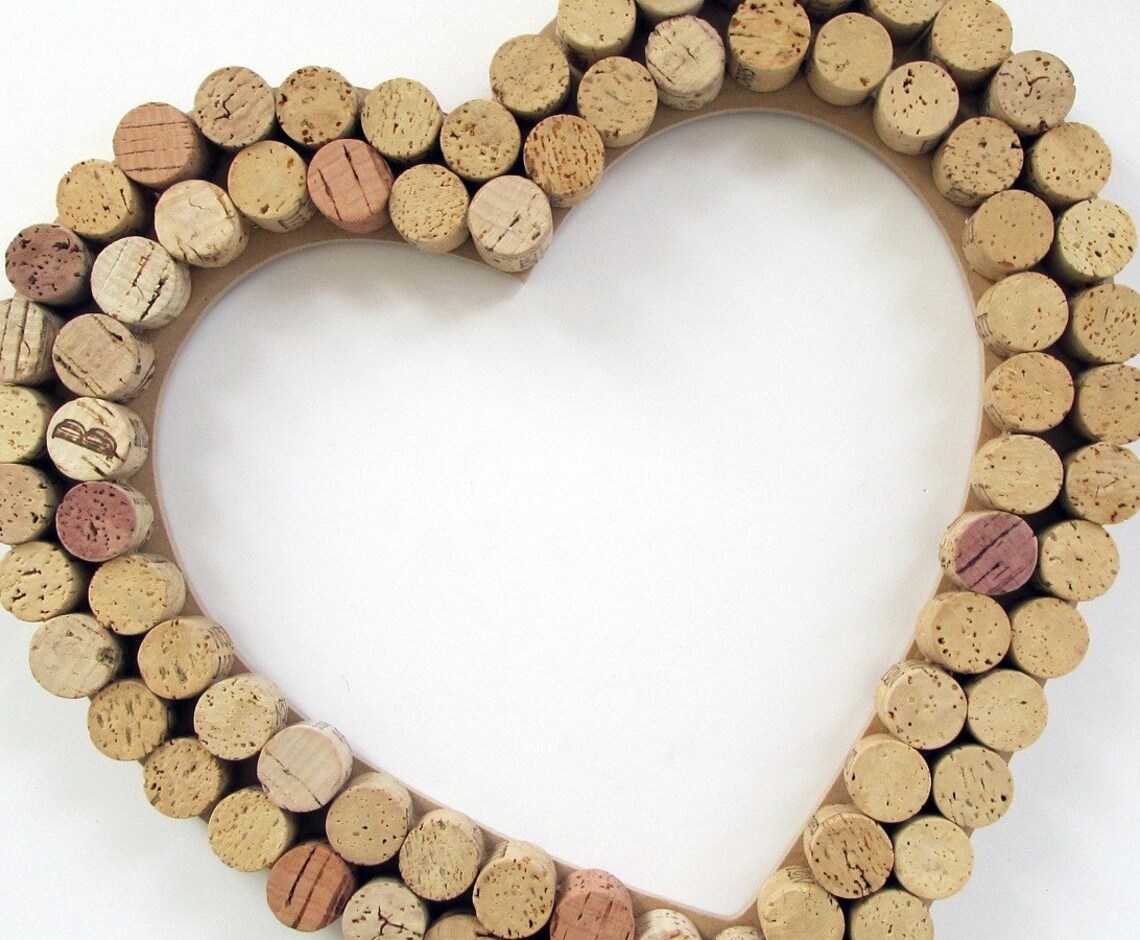 Heart Wine Cork Wall Decor and Bulletin Board | Etsy
