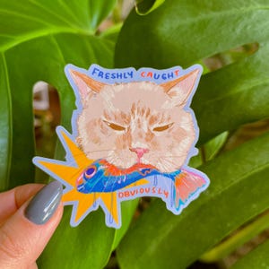 Cat Sticker | Cute Vinyl Stickers for Laptops, Water Bottles, Planners, Scrapbooking |  Waterproof