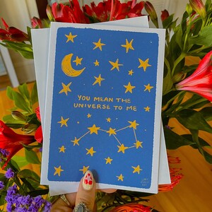 Romantic Star Greeting Card: Celestial Love Note