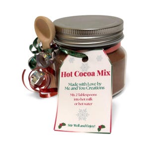 Pote de Mistura para Chocolate Quente de Natal | Presente Artesanal para Encher a Meia de Natal e Presente para Professores