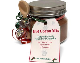 Tarro de mezcla para chocolate caliente navideño / Regalo para rellenar medias navideñas / Mezcla de bebida navideña hecha a mano