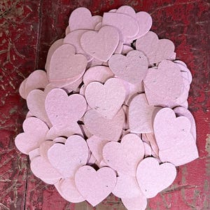 Plantable seed paper PINK heart confetti - Free Shipping