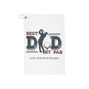 Personalized Golf Towel For Dad Best Dad By Par Golf Towel Golf Lover Dad Gift From Kids Personalized Gift From Children Fathers Day Gift