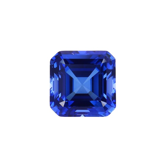 Lab-Grown Asscher Cut Sapphire Corundum