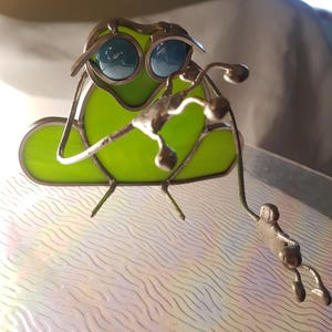 Frog remote or cell phone holder Stained Glass and Wire image 2