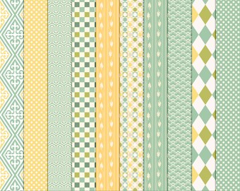 Seamless retro pastel digital scrapbooking papers for commercial use, seamless printable backgrounds, planner design, P508