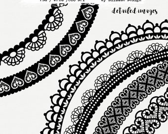 Lace monogram frames clipart, digital lace frames for scrapbooking, embroidery, planner design, shabby vintage design, commercial use P54