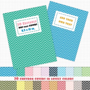 Printable and Editable Binder Cover Set Featuring 20 Covers in Editable ...