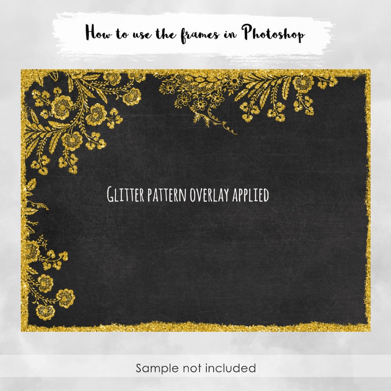 Boho Floral Overlay, Vintage Photo Frame Template (PNG, 12x12 inch) image 5