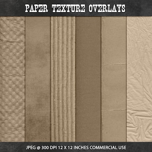 Corrugated Cardboard Texture Set, Creased Paper (Digital Download) image 1