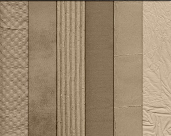 Corrugated Cardboard Texture Set, Creased Paper (Digital Download)