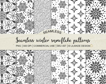 Seamless winter pattern, snowflakes, seamless holiday patterns, seamless Christmas patterns, seamless overlays,Photoshop template, P497