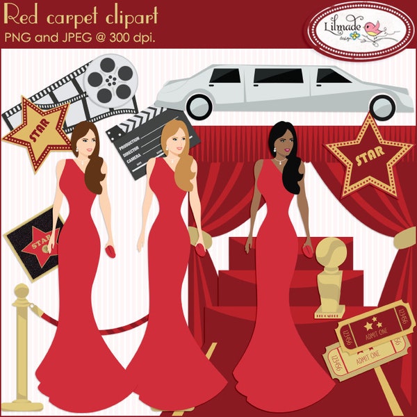 Red carpet clipart, Hollywood clipart, Oscar ceremony clipart, Grammy awards clipart, celebrity clipart, movies clipart, P110