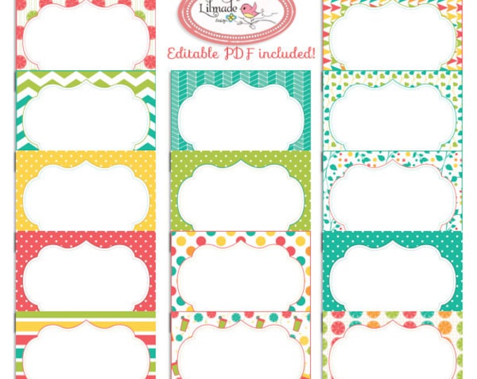 Digital Printable Labels Digital Printable Cards 3.5 X 2.5 | Etsy