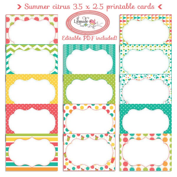 digital printable labels digital printable cards 3 5 x 2 5 etsy
