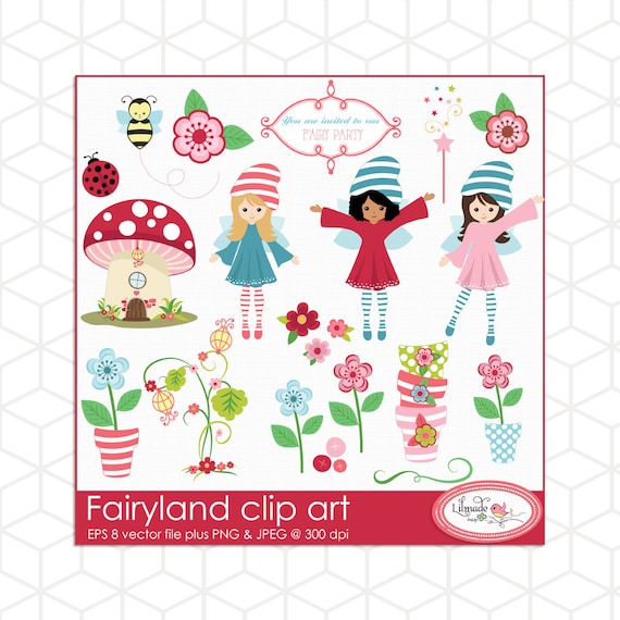 Fairyland clipart, fairy clipart, fairy garden, vector clipart, fairy clip art, spring clipart, toadstool house, commercial clip art, C272 Il_570xn