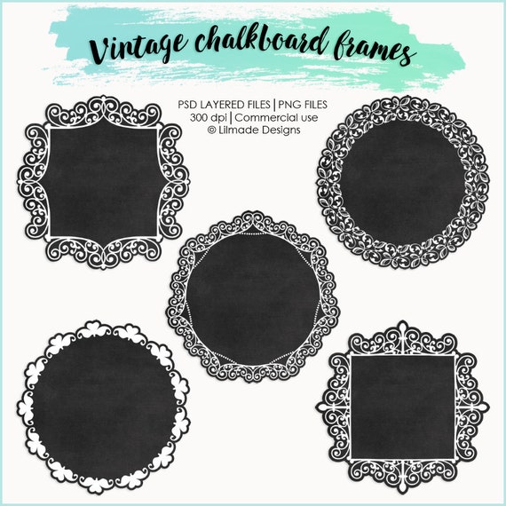 Vintage Tafel Rahmen Rahmen Clipart Vorlage Etsy