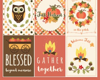 Fall Printable Cards, Autumn Thanksgiving, Journaling (Digital Download)