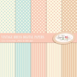 Papel digital, papel digital vintage, papeles digitales de vestido vintage, papeles digitales en mal estado, papel de álbum de recortes en mal estado, P214