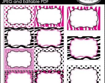 Editable PDF digital labels, girls night out labels, candy buffet labels, printable labels, party supplies, place cards, P66