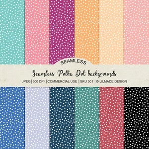 Seamless polka dot paper for commercial use, snow pattern, spotty pattern, printable backgrounds for teachers and planner designers, P501 image 1