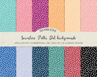 Seamless polka dot paper for commercial use, snow pattern, spotty pattern, printable backgrounds for teachers and planner designers, P501