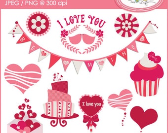 Clipart di San Valentino, clipart di San Valentino, clipart di compleanno, clipart bambina, clipart celebrazione. Clipart di San Valentino fai-da-- - fai-da-solo, C58