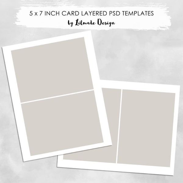 Invitation card template to make 5x7 inch and 7x5 inch cards. PSD layered file templates, stationery template, card making template, P471